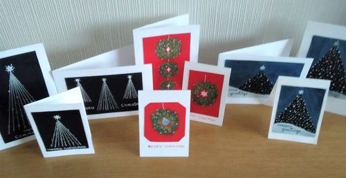 Lynne, Christmas cards 2, mixed media.